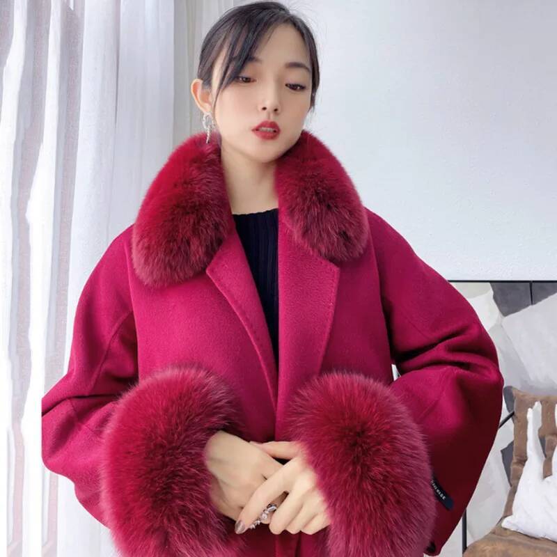 100% Real Fox Fur Collar Winte - Winter Clothing Pk ulasan dan harga