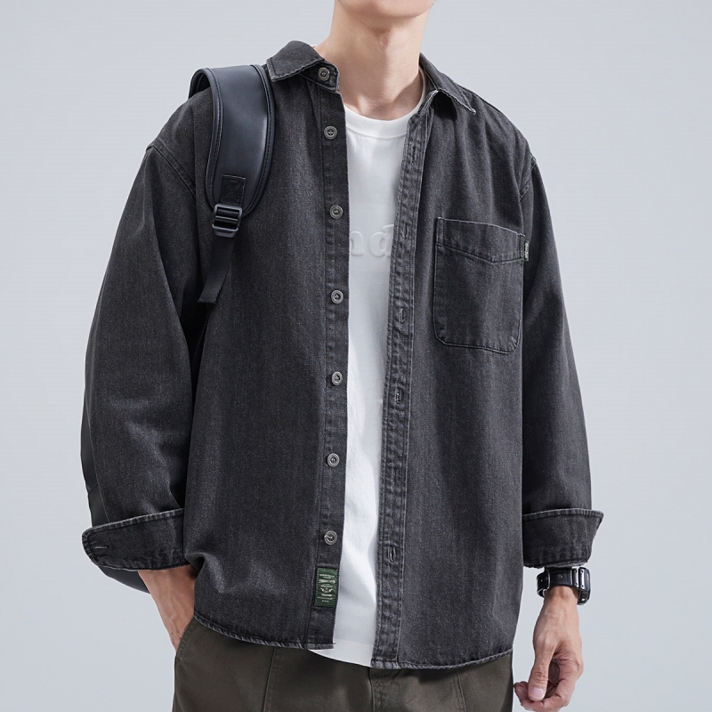 Denim Shirt Men's Long Sleeve  - Winter Clothing Pk ulasan dan harga