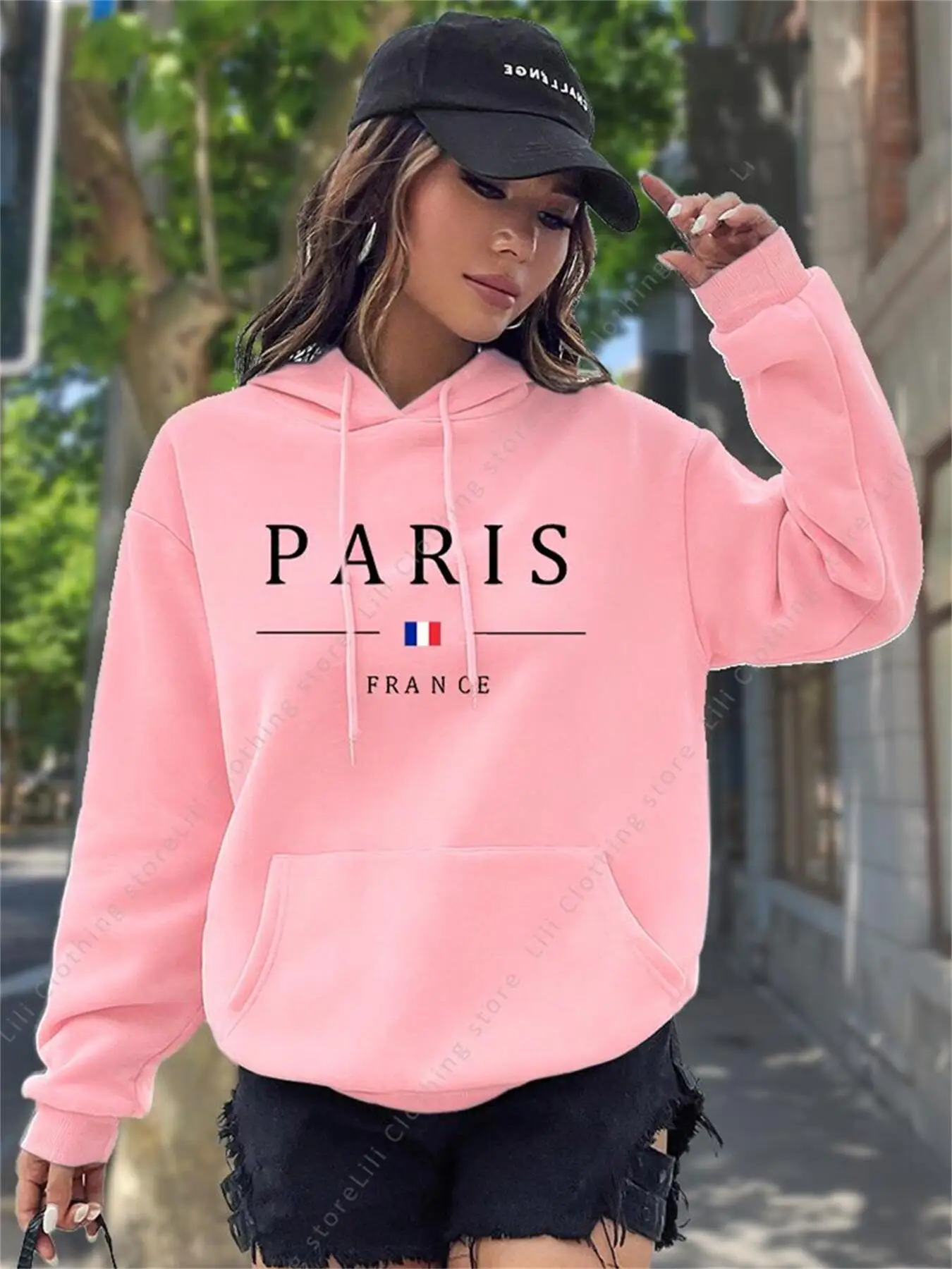 PARIS Graphic Letter Hoodies W - Winter Clothing Drawing ulasan dan harga